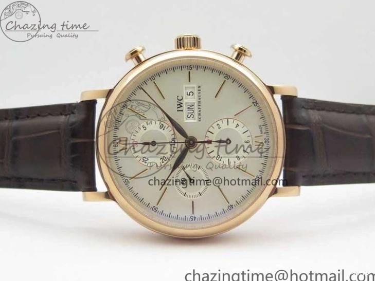 MIROTIME 0711 Efficient Portofino Chrono RG ZF 1:1 Best Edition White Dial on Brown Leather Strap A 7151